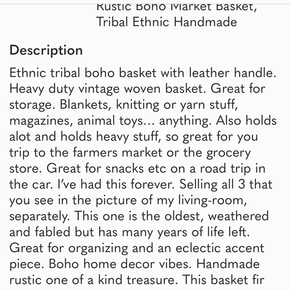 African Bolga basket. Ethnic, tribal, eclectic, unique, hippie, boho home vibes - Picture 16 of 16